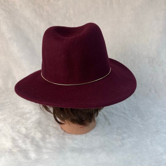 Vince Camuto 100% Wool Wide Brim Fedora Hat – Burgundy – New